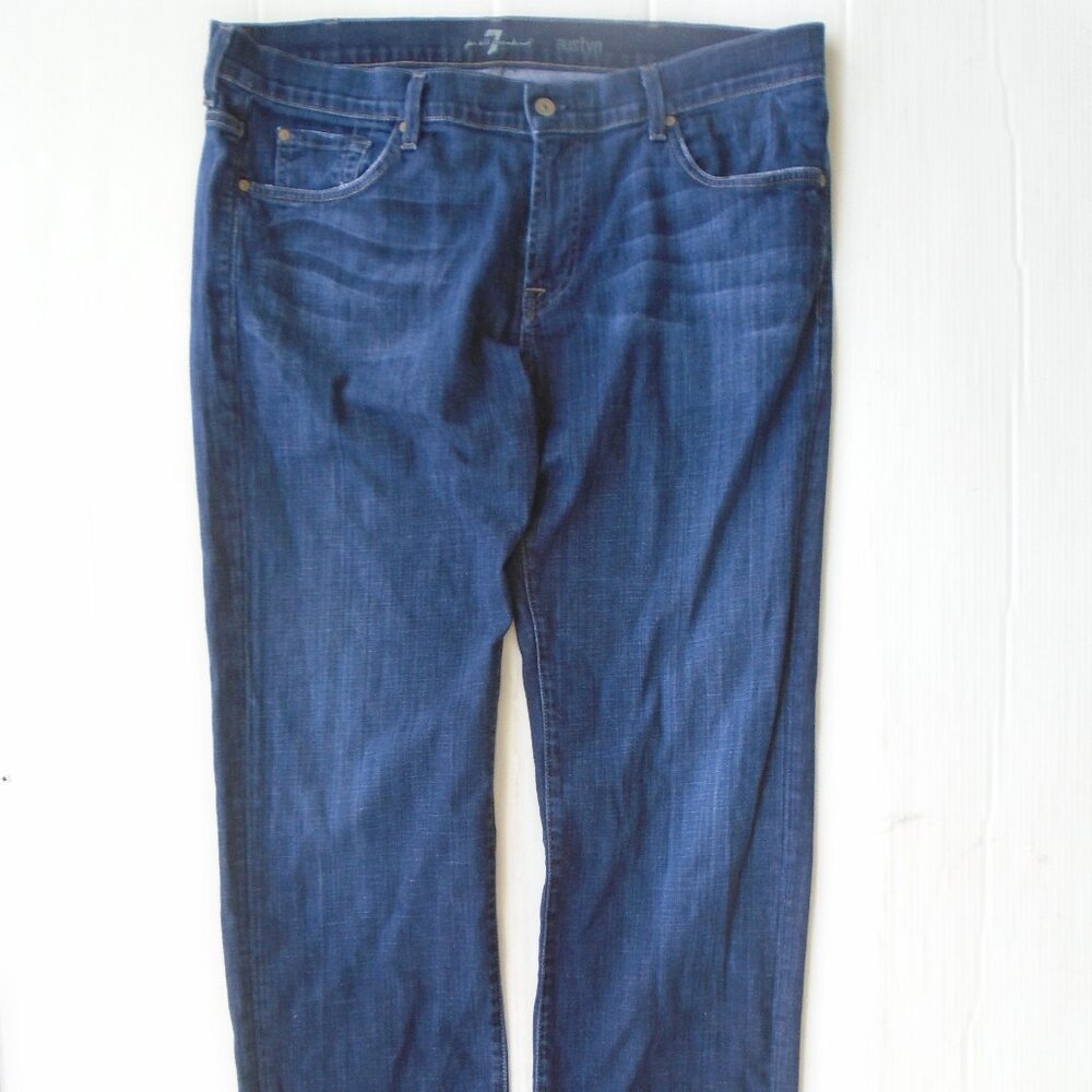 7 For All Mankind Austyn Jeans Pants Mens Size 40 Blue Denim Straight